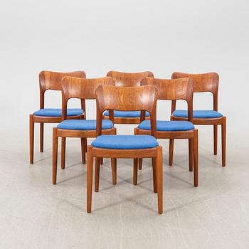 Niels Koefoed, chairs, 6 pcs, model 177 Hornslet Denmark, 1960s.
