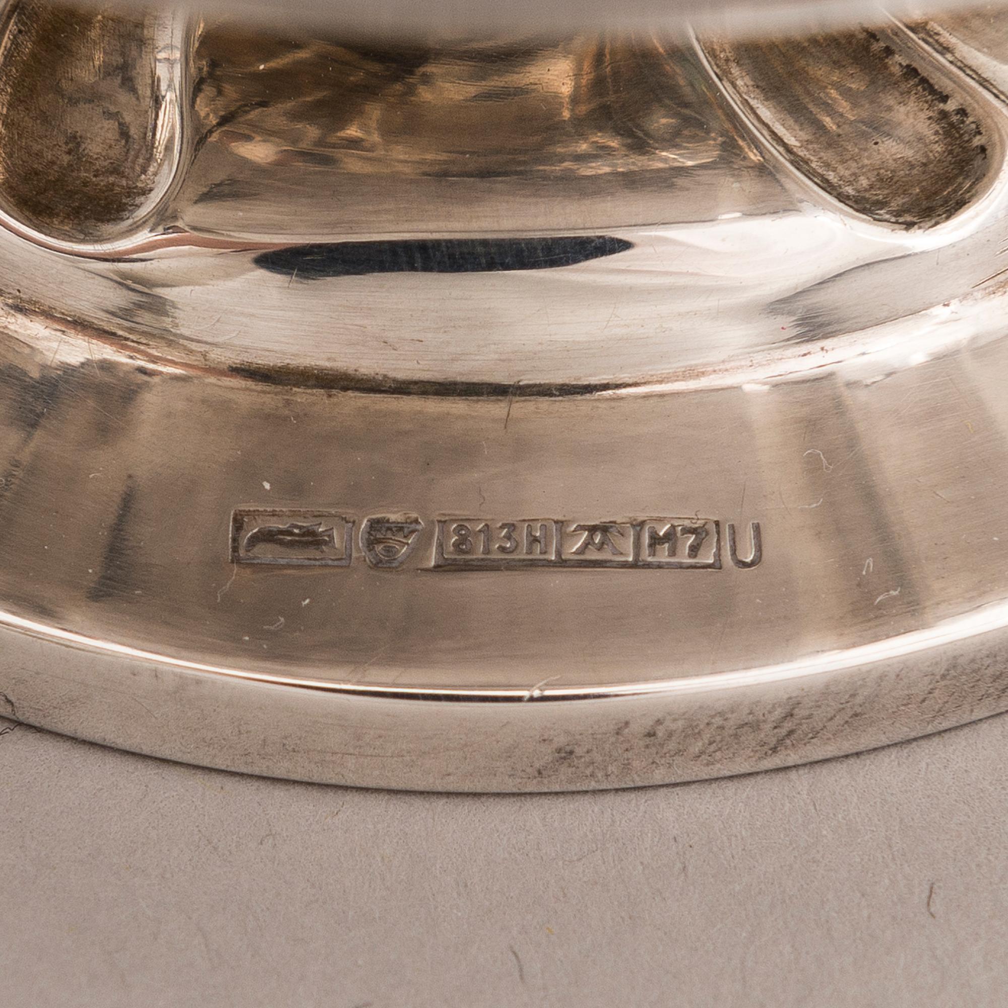 A 3-piece silver coffee set, Auran Kultaseppä oy, Turku 1961 and 1965.