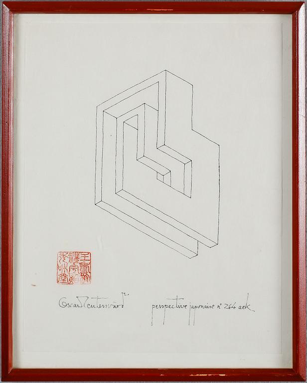 OSCAR REUTERSVÄRD, 3 st, tusch, signerade.