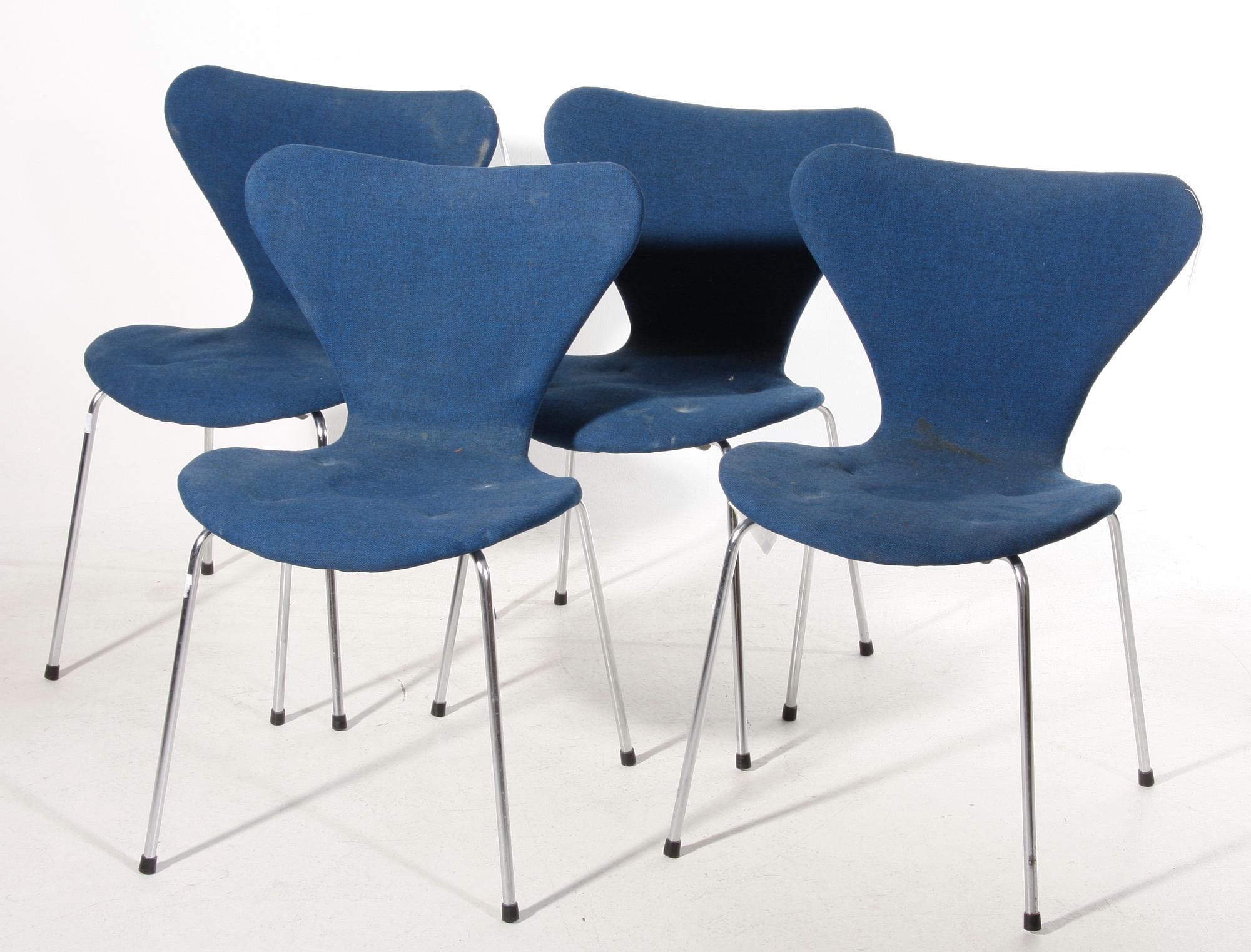 STOLAR, 4 st. "Sjuan". Arne Jacobsen, Fritz Hansen Danmark.