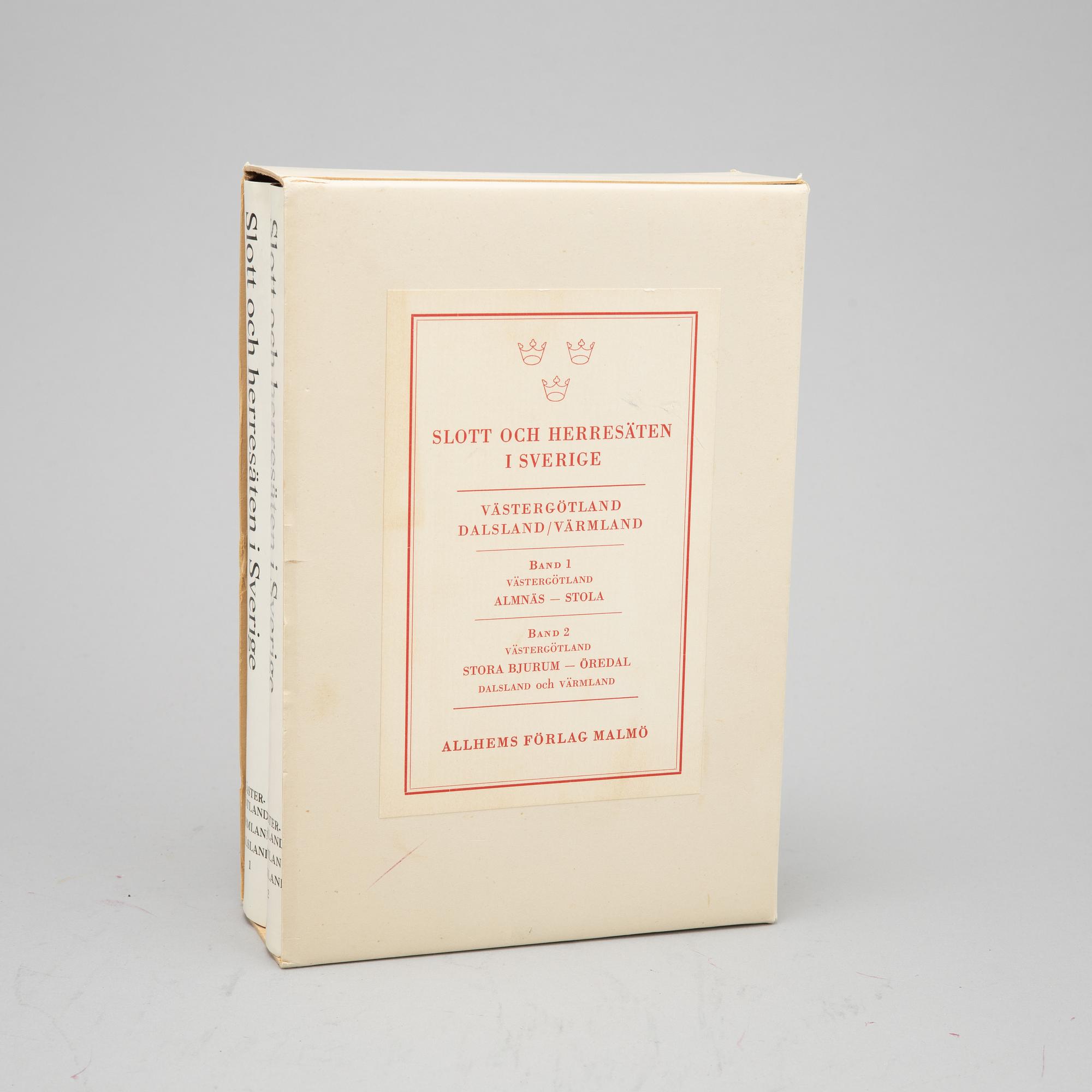 Books, 18 volumes, 'Svenska slott och herresäten', Allhems Förlag, Malmö, 1966-71.
