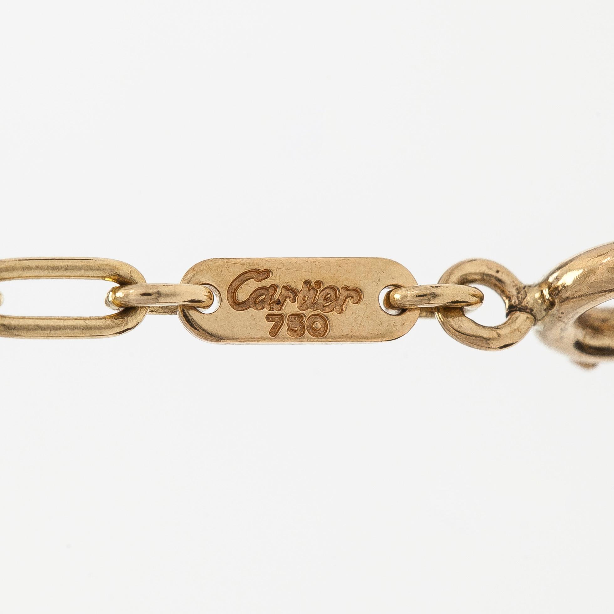 Cartier, kaulaketju riipuksella, risti "Trinity", 18K kolmiväri kulta.