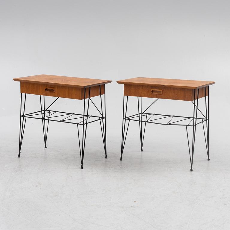 Bedside tables, a pair, Sweden, mid-20th century.