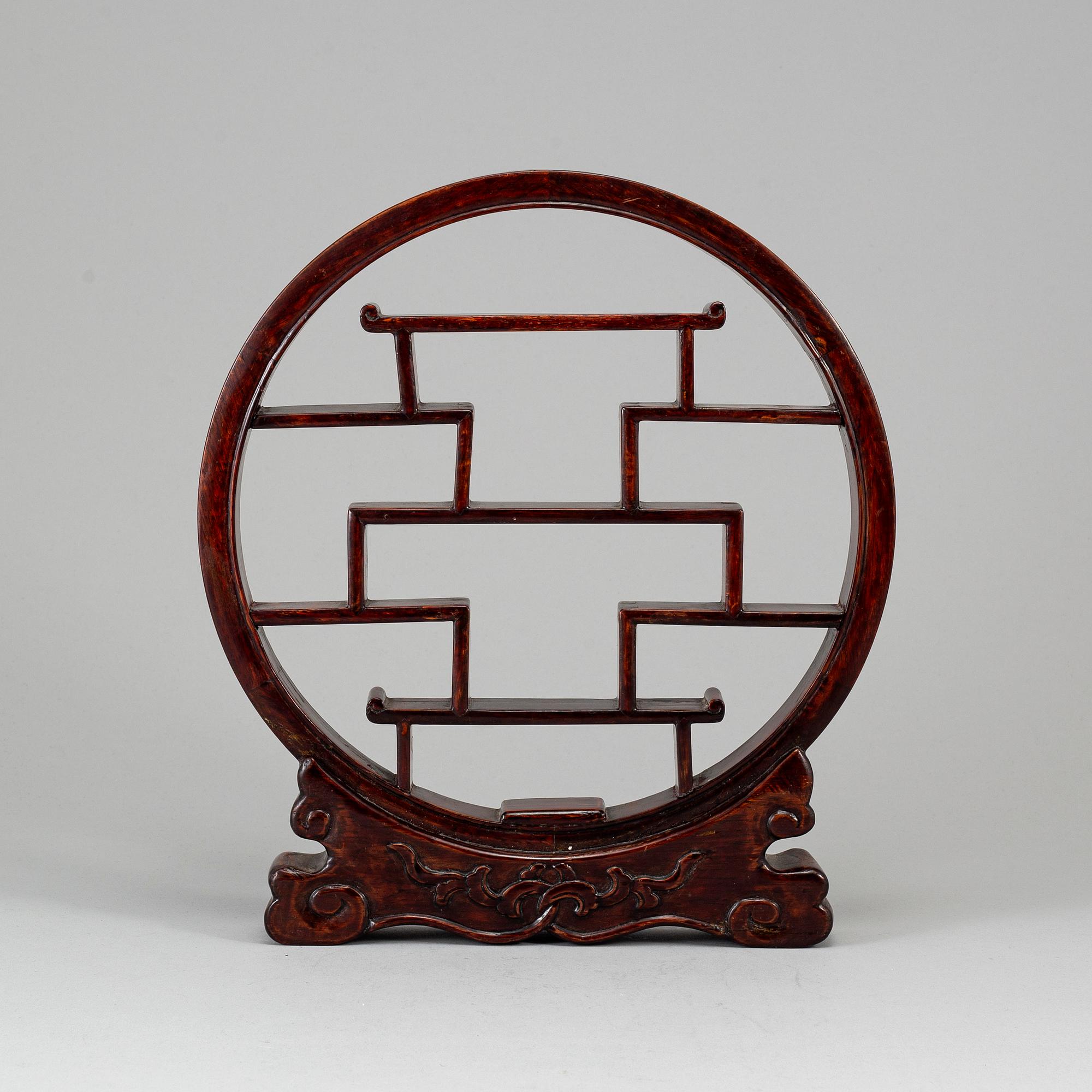 A chinese wooden stand for miniatyres, early 20th Century.
