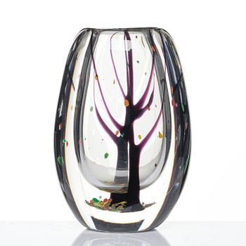 Vicke Lindstrand, a glass vase "Autumn", Kosta 1950s/60s.