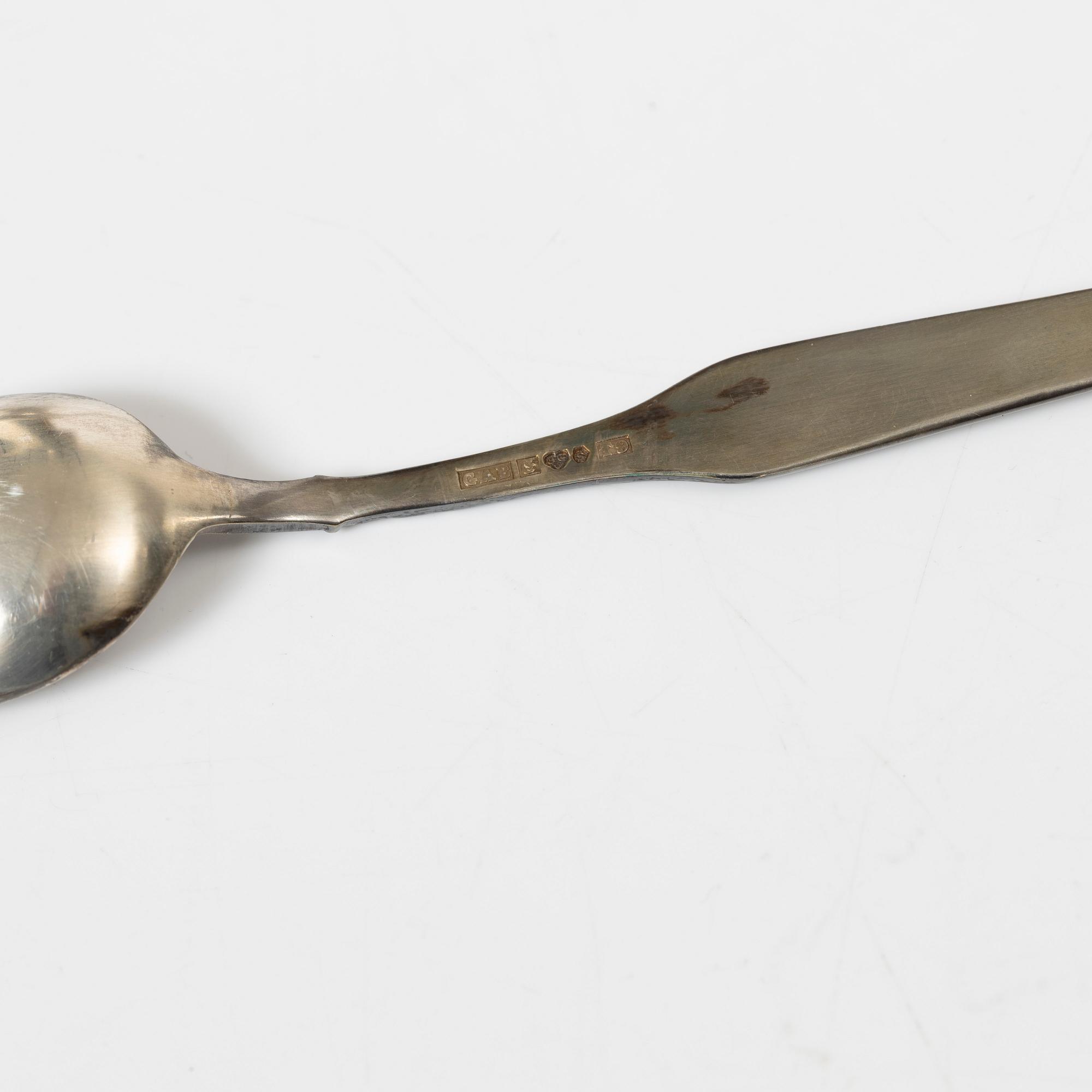 Silver mocha spoons, various models (29 pcs).