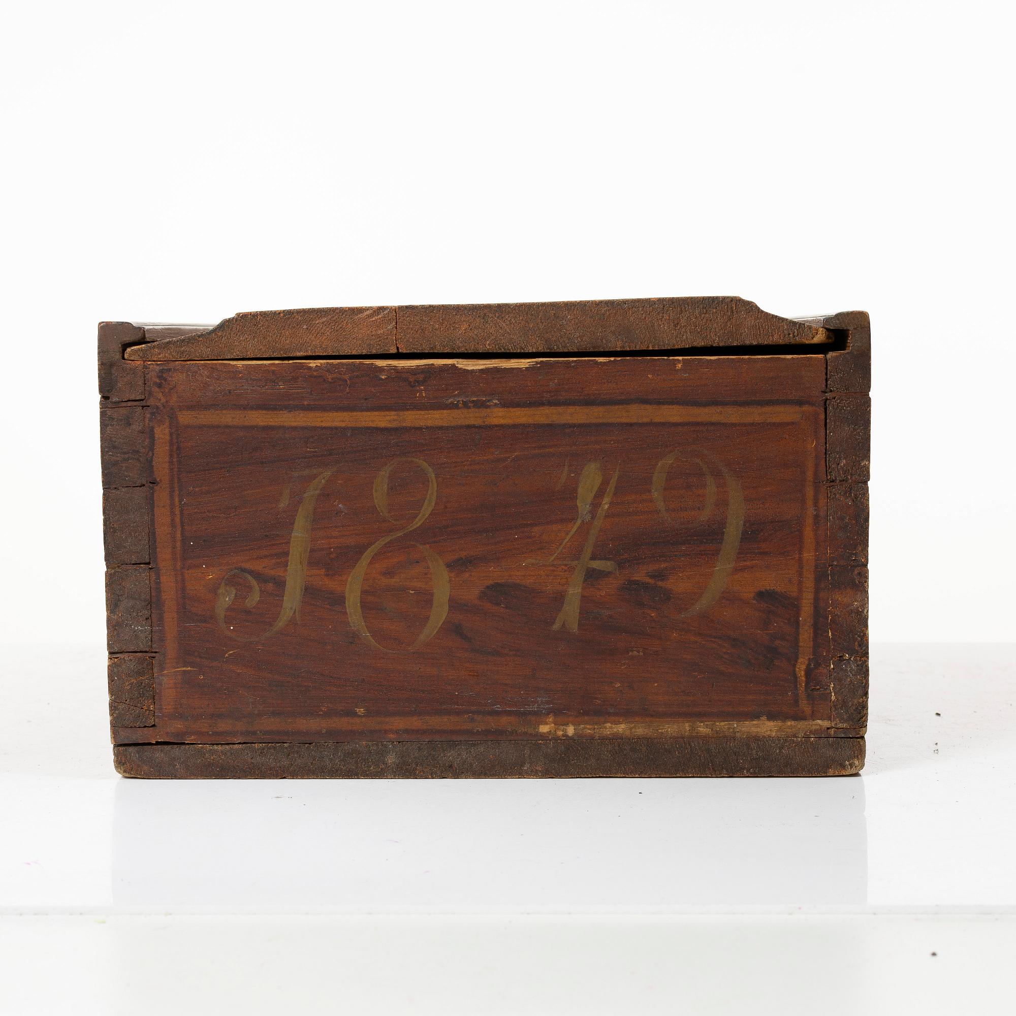 Light box, folk art, dated 1849.