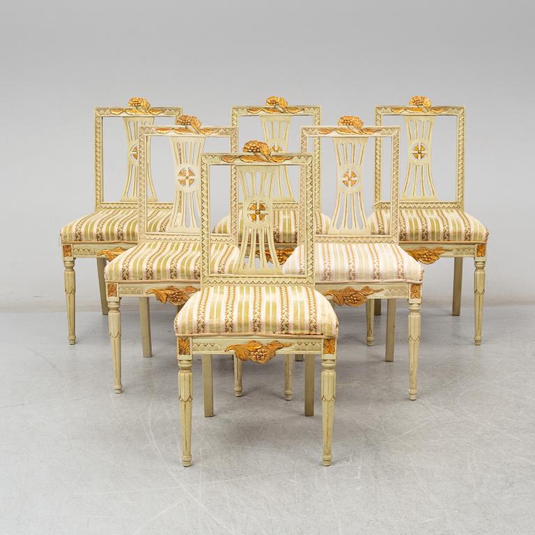 A set of six Swedish late 19th century chairs.