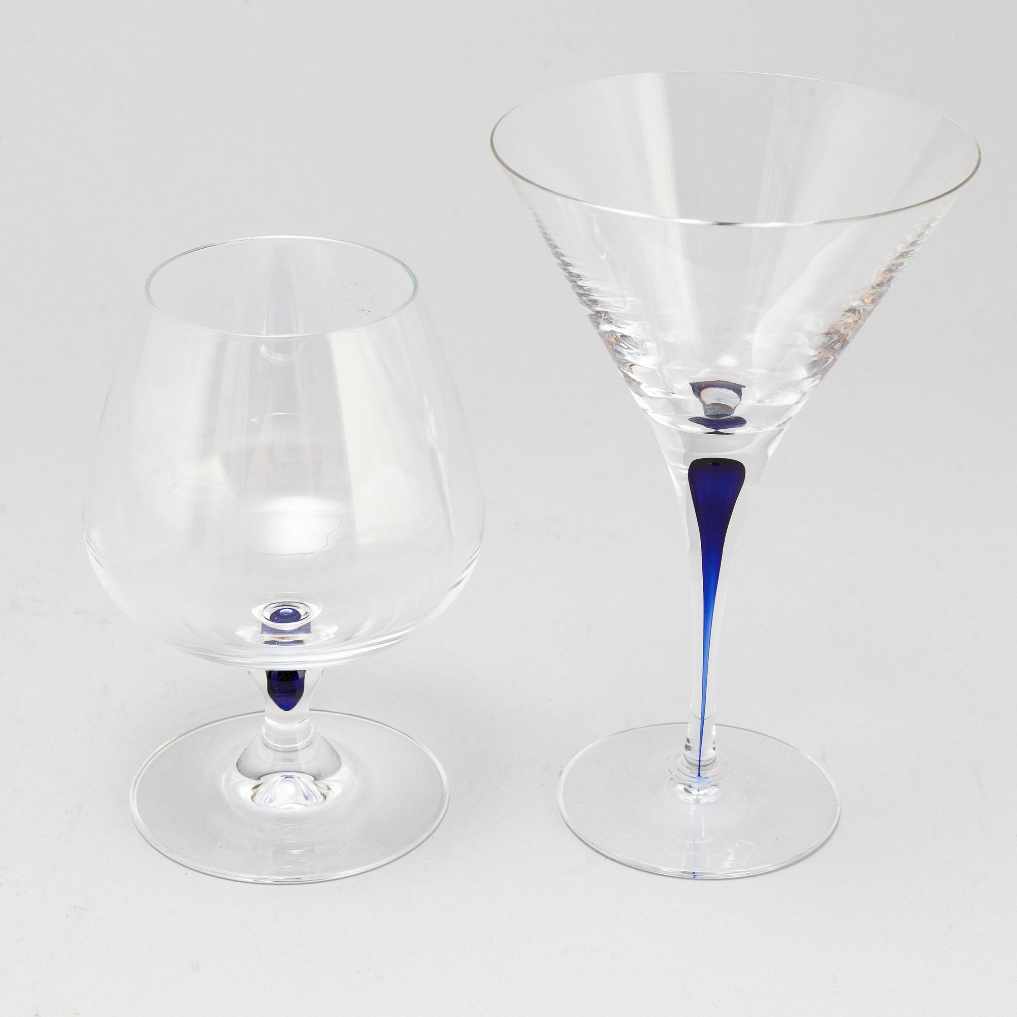 ERIKA LAGERBIELKE, 12-7 'Intermezzo' glasses for coctail and cognac, Orrefors.