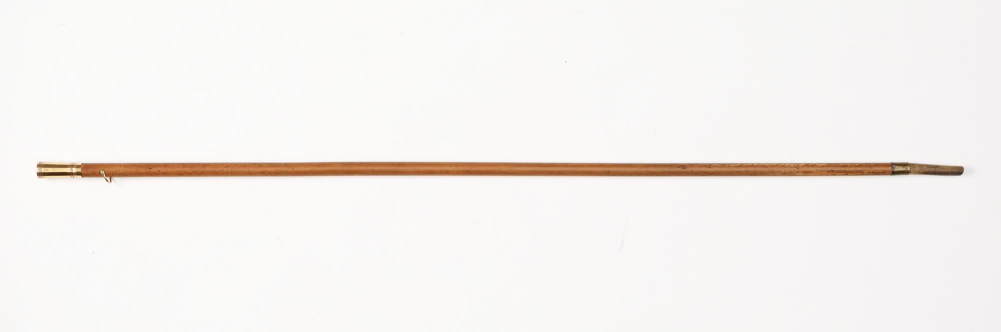 A wooden stick with gold knob, maker´s mark A.Ekholm, Stockholm 1784-1801.