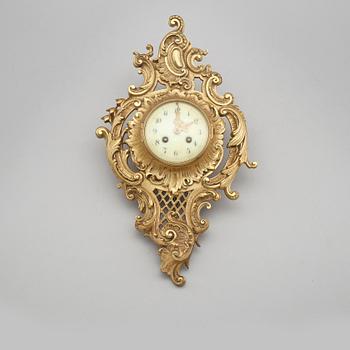 VÄGGPENDYL, förgylld brons, rokokostil, Japy Freres, 1900-talets första hälft.