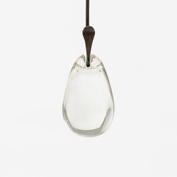 Vivianna Torun Bülow-Hübe, a necklace, silver with a glass drop, excecuted in her own studio most likely 1950's.