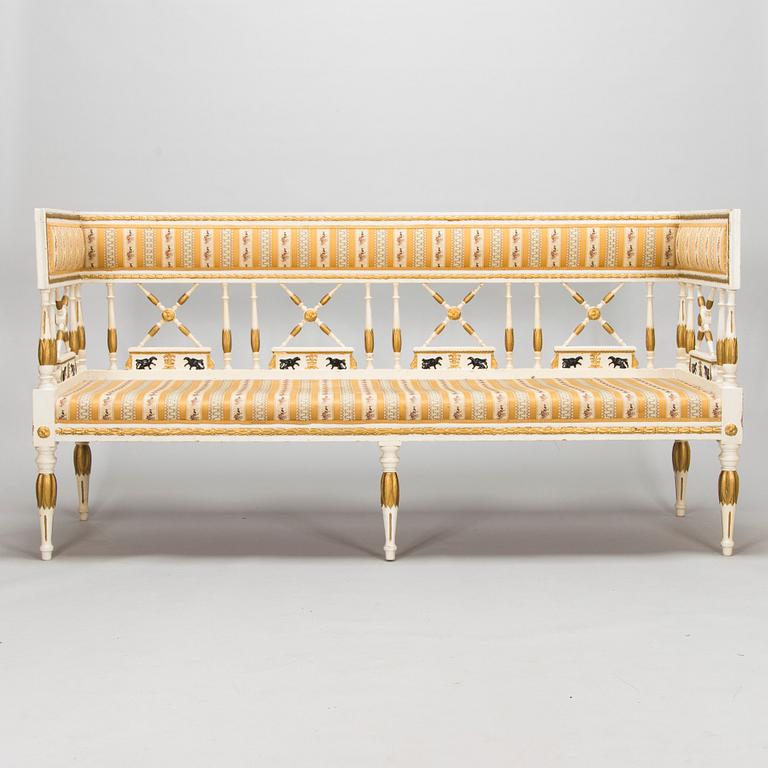 A late Gustavian style sofa, late 19th century.
