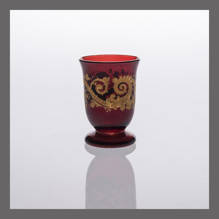 A GOBLET, glass, Russia c. 1840.