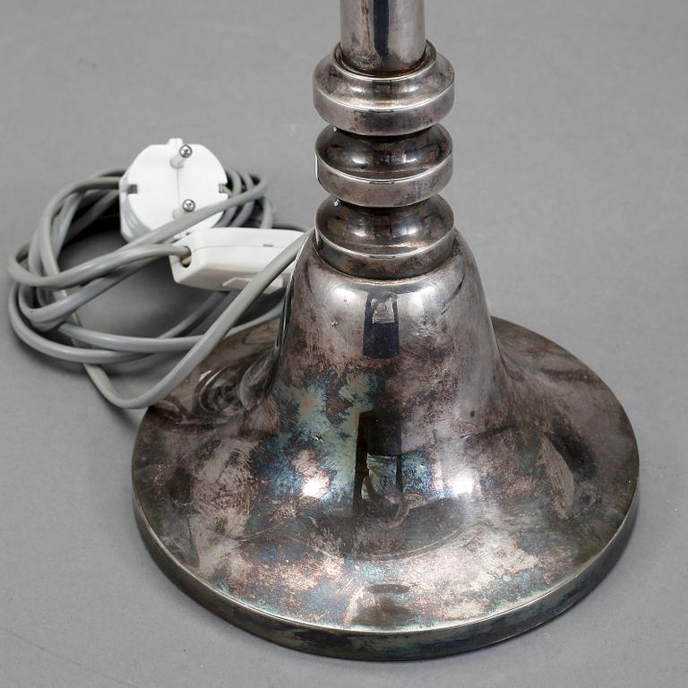 BORDSLAMPA, nysilver, 1920/30-tal.