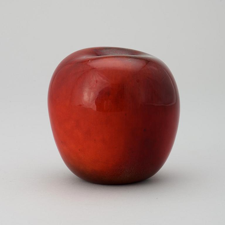 A Hans Hedberg faience apple, Biot, France.