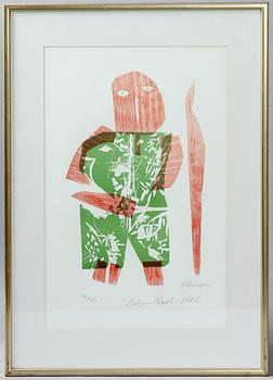 JÖRGEN NASH, träsnitt, sign, dat 1985 samt numr 186/400.