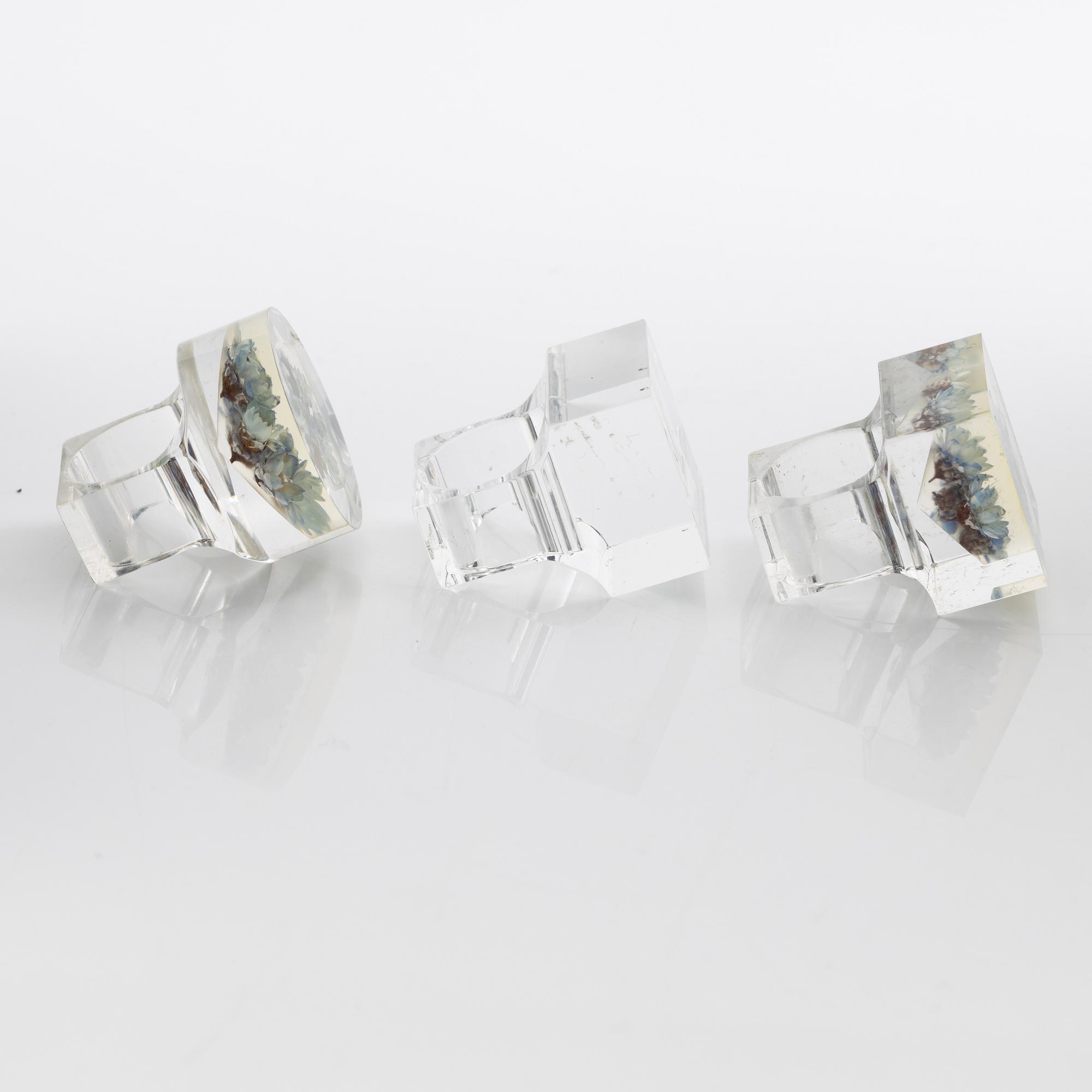 Siv Lagerström, three rings acrylic plastic, 1970s.