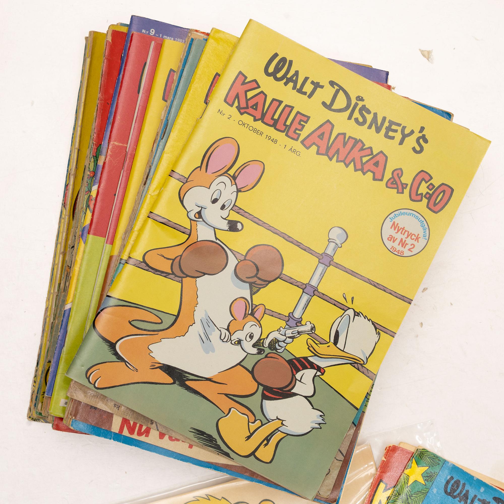 Collection of comic books, one box, including Walt Disney’s Christmas Parade, Bambi and Donald Duck & Co., 1950s–1990s.