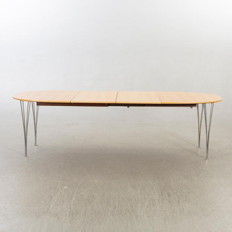 Bruno Mathsson, Matbord, "Superellips", 2 iläggsskivor, Fritz Hansen, Danmark.