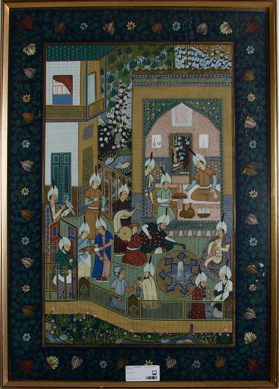 SIDENMÅLERI, orientaliskt, 1900-tal.