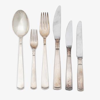 Jacob Ängman, bestickservis, 61 delar, silver, "Rosenholm", GAB, Eskilstuna, 1975-80.