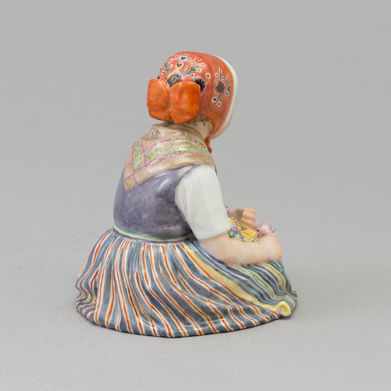 A Royal Copenhagen porcelain figure, 'Girl from Slesvig', Denmark, 1960s.