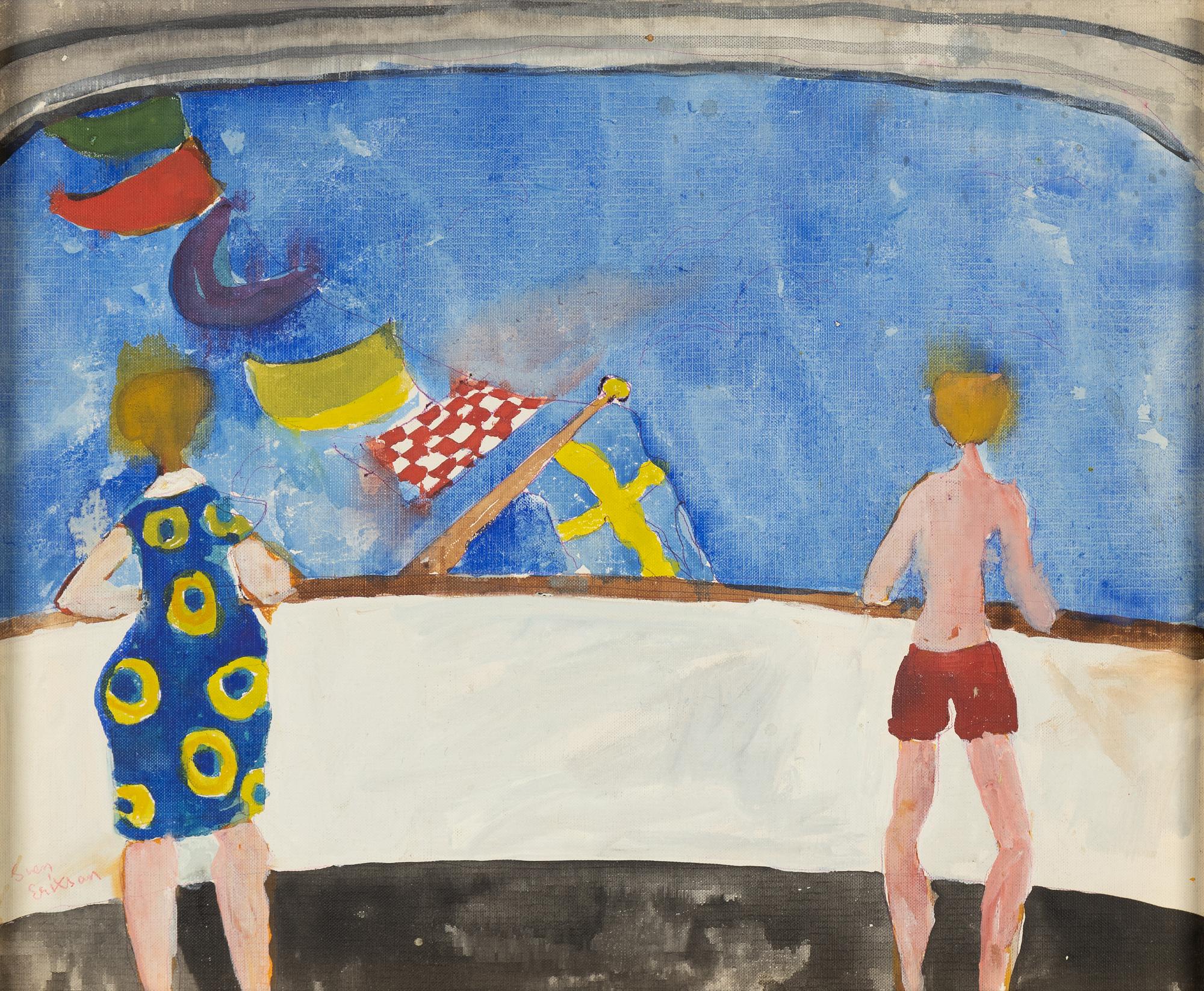 Sven X:et Erixson, oil/tempera on canvas/paper-panel, signed.