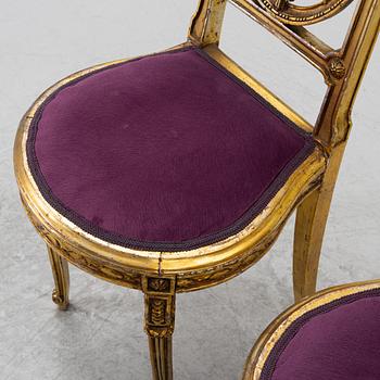 Stolar, ett par, Louis XVI-stil, omkring år 1900.