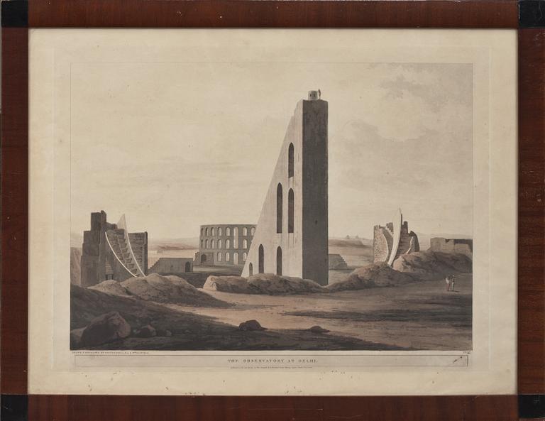 William Daniell, & Thomas Daniell, "The Observatory at Delhi", from: "Oriental Sceneray" (Plates XIX and XX).