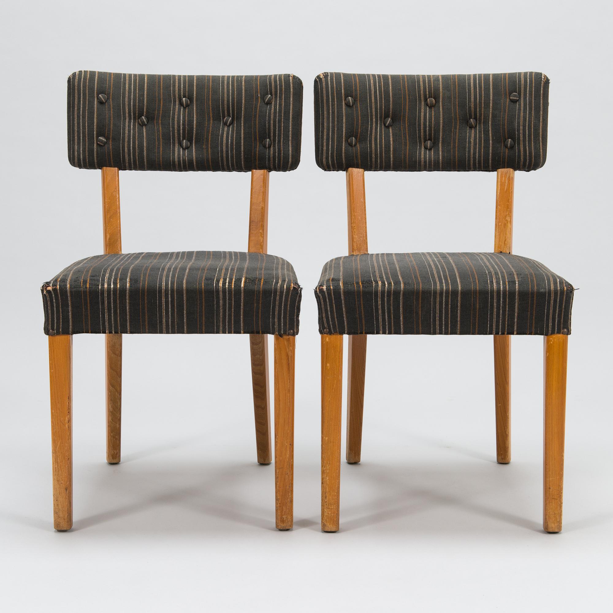 AINO AALTO, A set of six 1940's chairs for O.Y. Huonekalu- ja Rakennustyötehdas A.B. Finland.