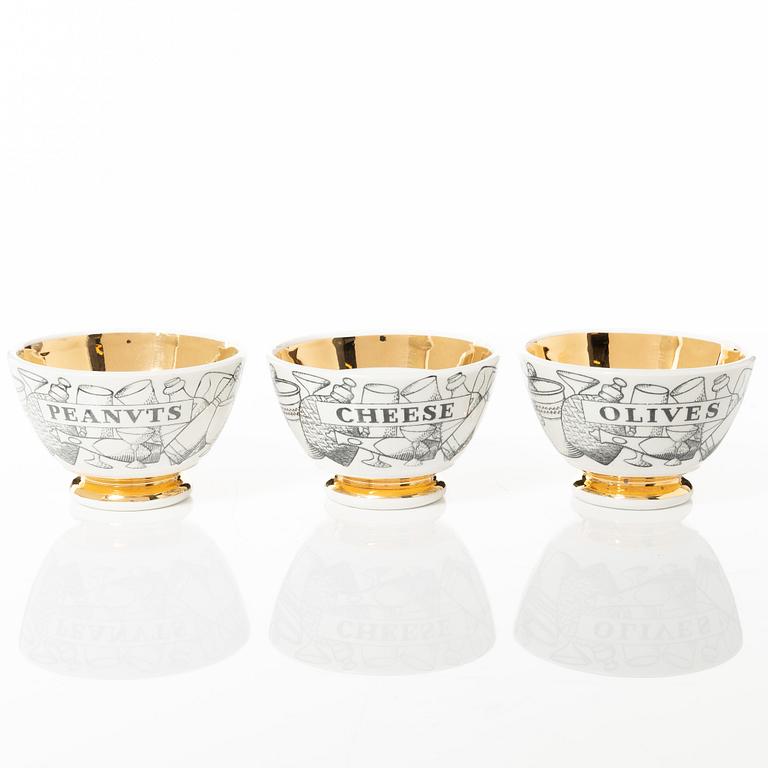 Piero Fornasetti, six bowls, Fornasetti, Milan, Italy.
