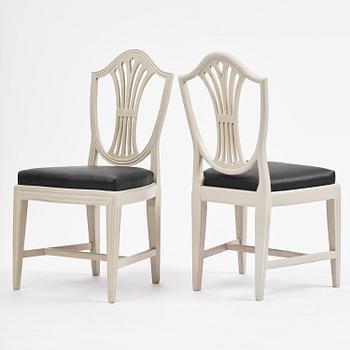 A set of eight late Gustavian chairs by J. E. Höglander (master in Stockholm 1777-1813).