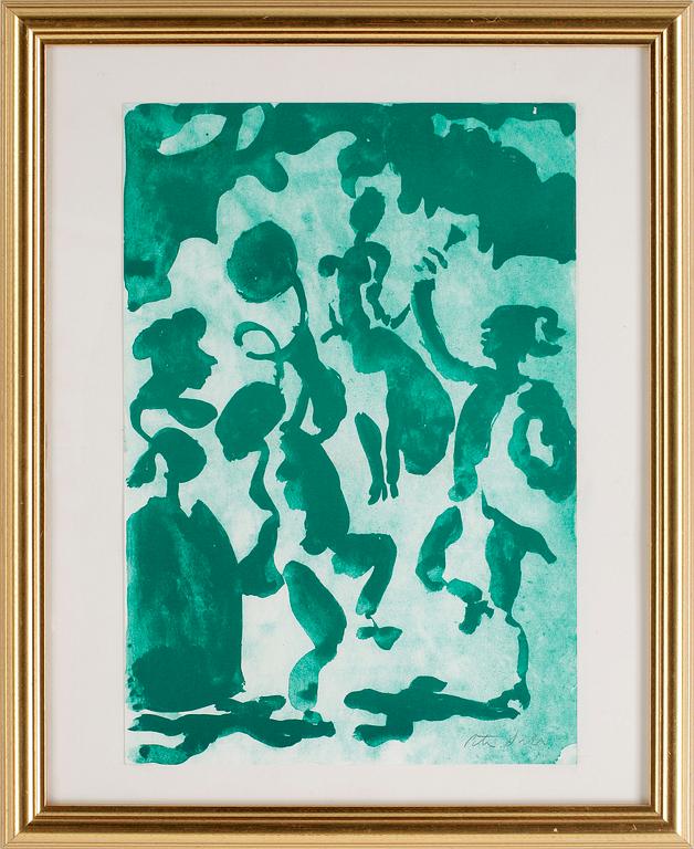 PETER DAHL, färglitografi, signerad.