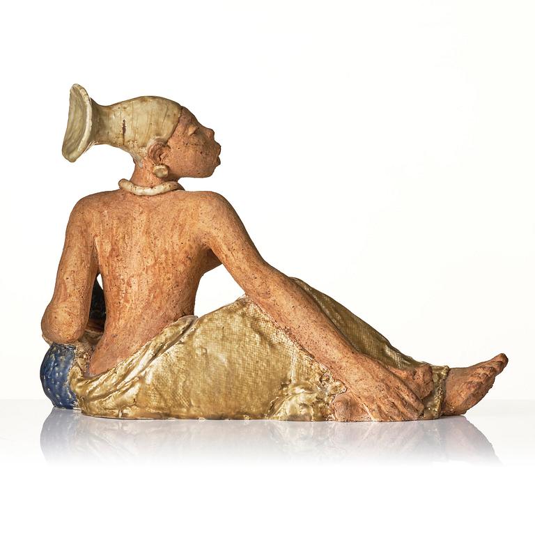 Michael Schilkin, skulptur, stengods, vilande kvinna, Arabia, Finland, 1940-tal.