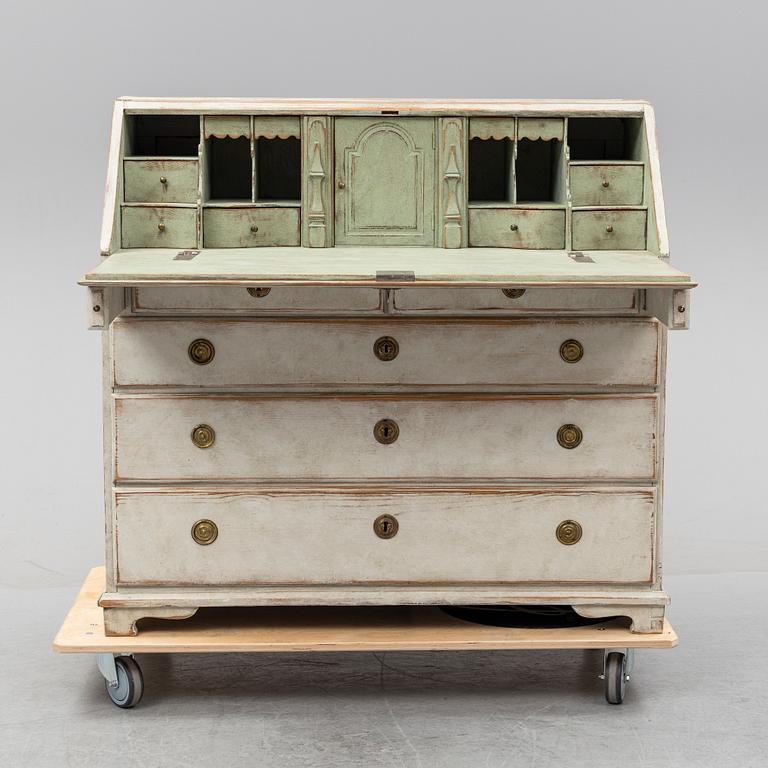 A painted secretaire, 18th Century.