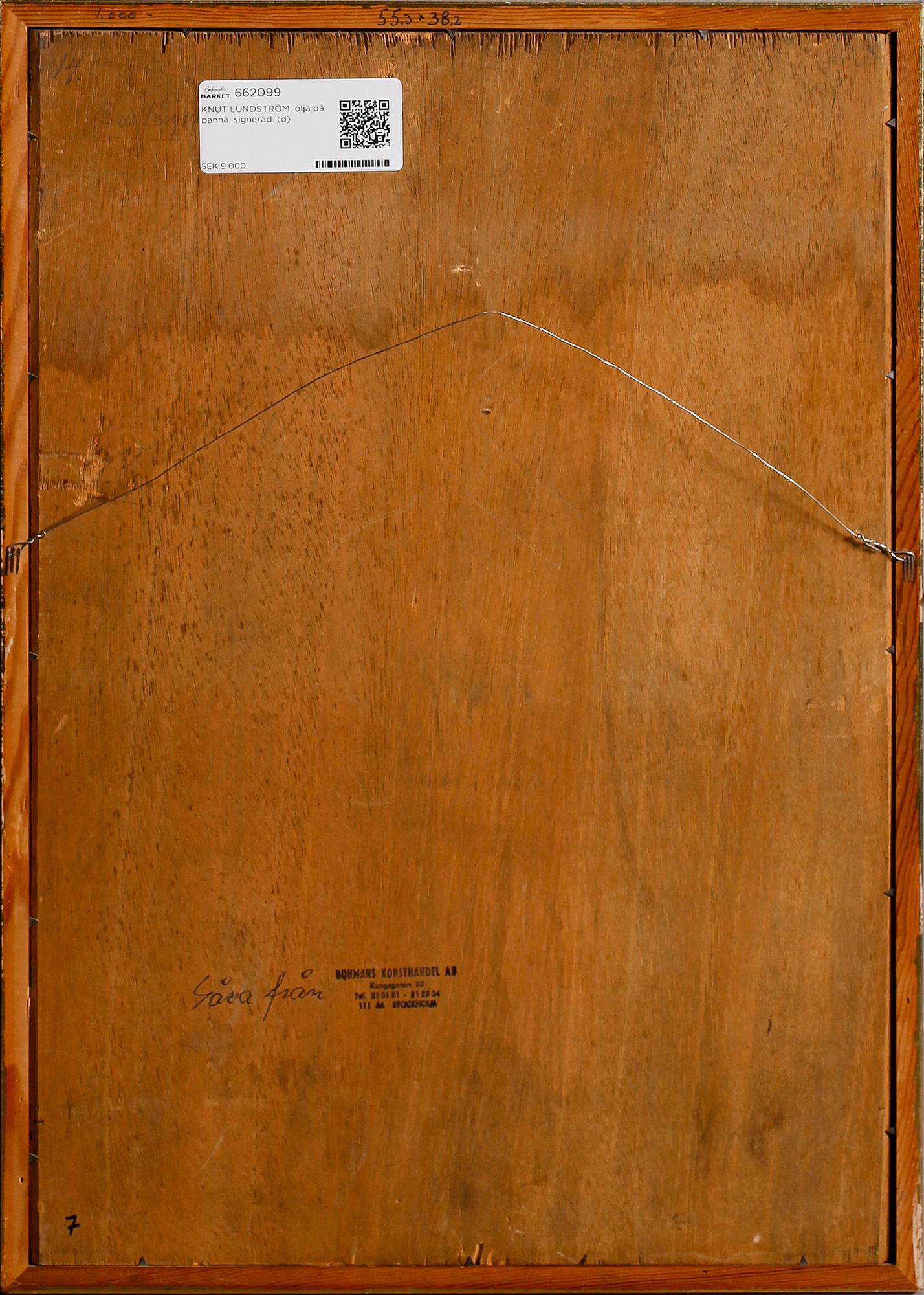 KNUT LUNDSTRÖM, olja på pannå, signerad.