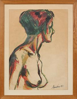 Albin Amelin · ALBIN AMELIN, pastell, signerad och daterad -29.