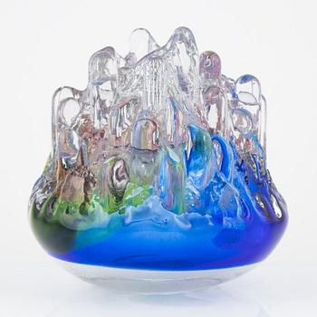 Göran Wärff, ljuslykta/ skulptur, "Polar", Kosta, unik, signerad.