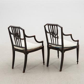 Armchairs, a pair, Denmark, 19th century.