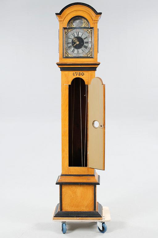 A grandfather clock from sweden in th 18th century.