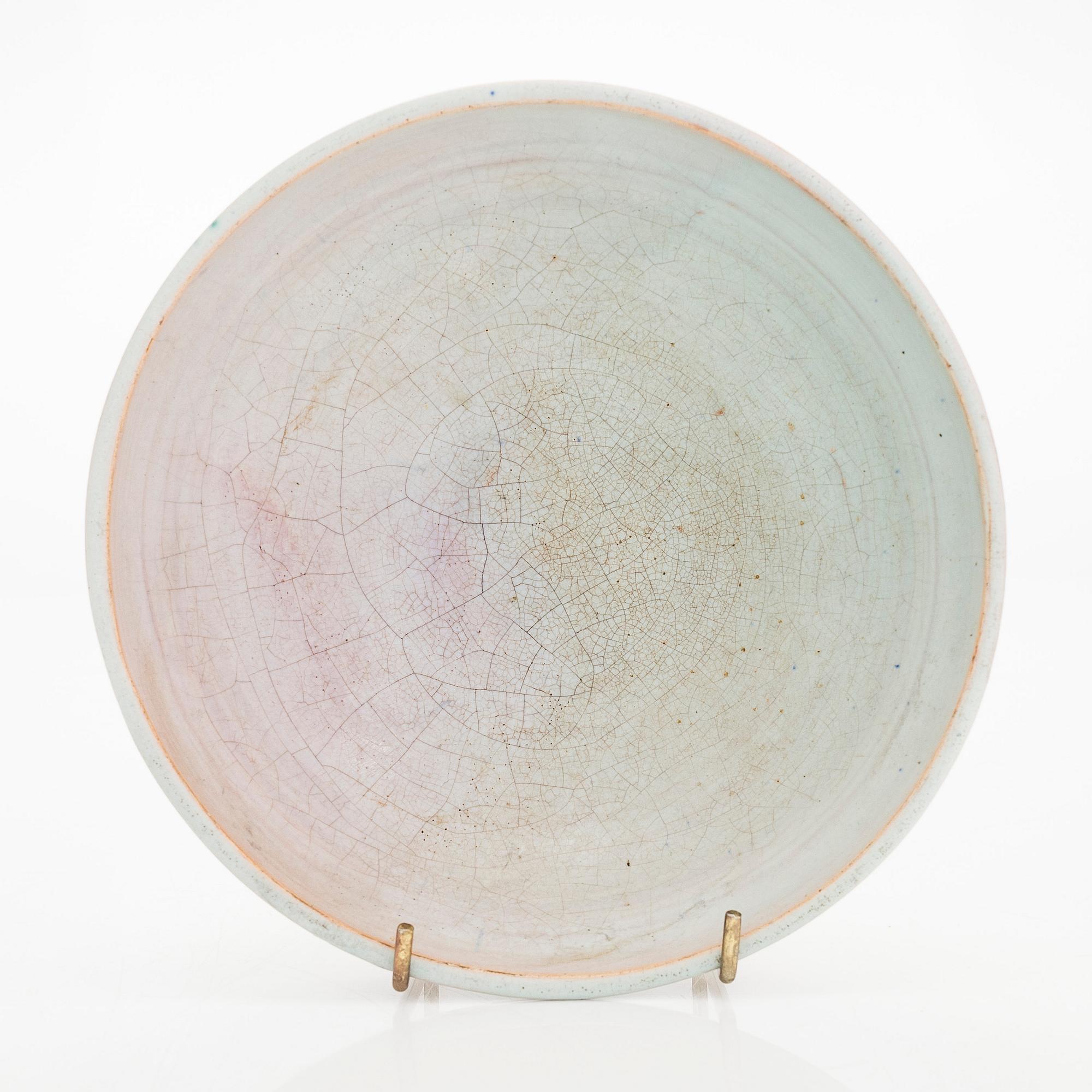 Marita Lybeck, a red clay bowl, signed ML.