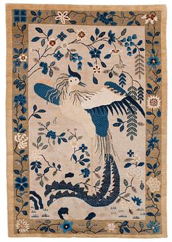 1296. SEMI-ANTIQUE CHINESE FIGURAL. 228 x 156 cm.