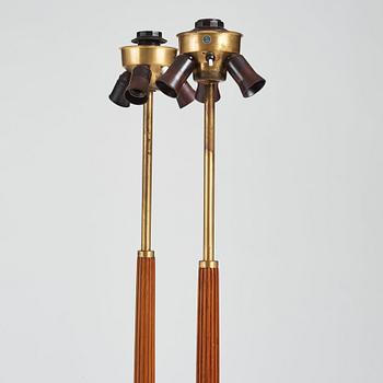 Hans Bergström, a pair of floor lamps, model "522", ateljé Lyktan, Sweden 1940-50s.