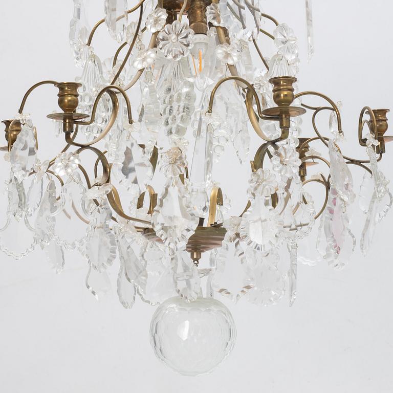 A Rococo style chandelier, around 1900.