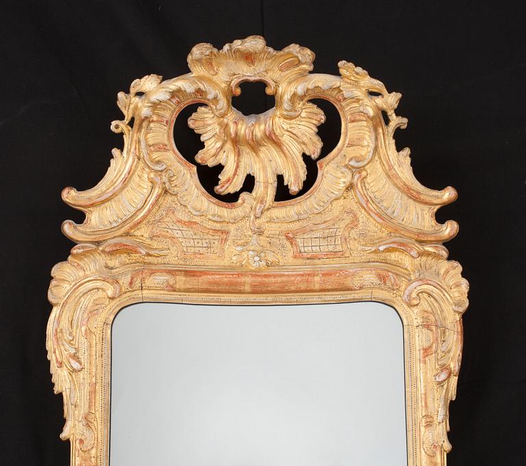 A Swedish Rococo 18th century mirror.
