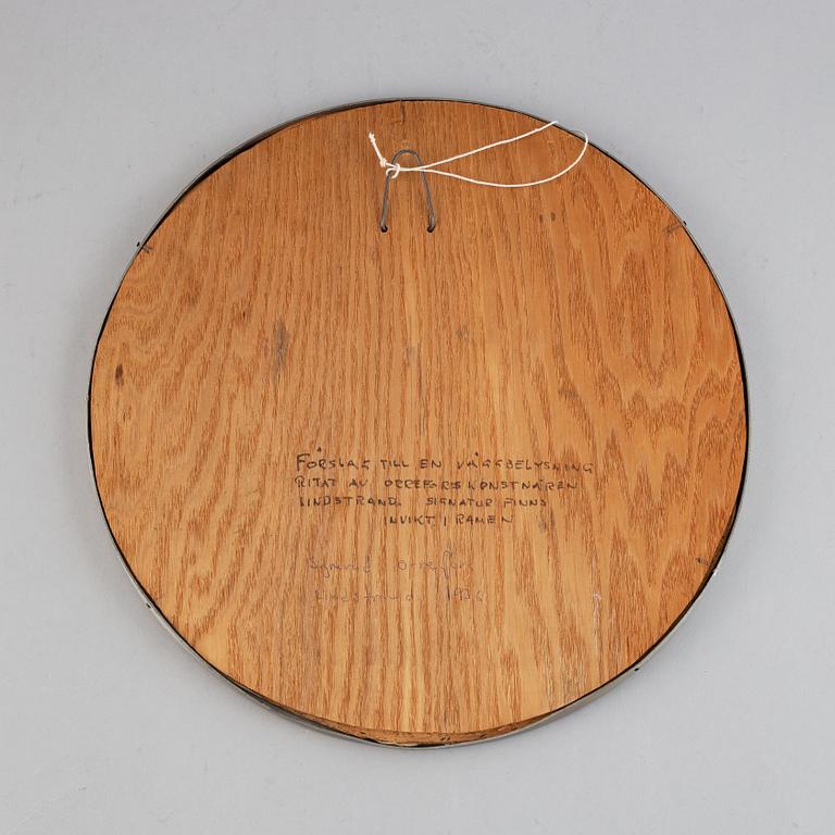 Vicke Lindstrand, skiss, enl. uppgift signerad.