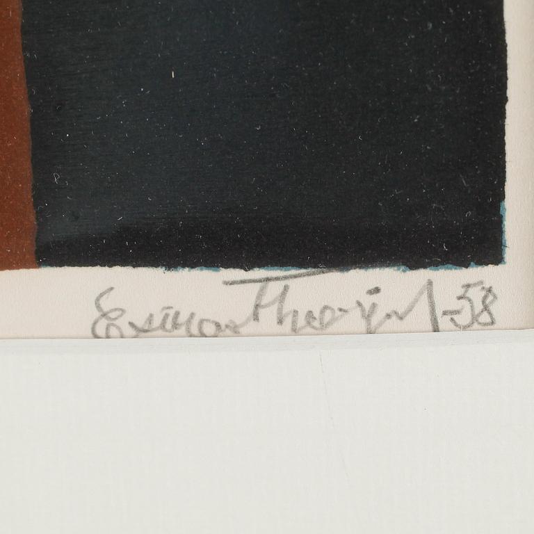ESAIAS THORÉN, färglitografi, signerad, daterad -58 och numrerad 19/75.