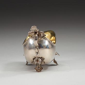 A Swedish 18th century parcel-gilt cream-jug, marks of Petter Norlin, Malmö 1784.