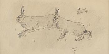 Axel Fridell, pencil drawing, signed and dated 1911.